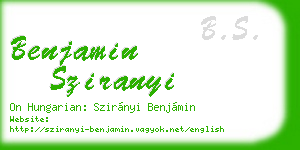 benjamin sziranyi business card